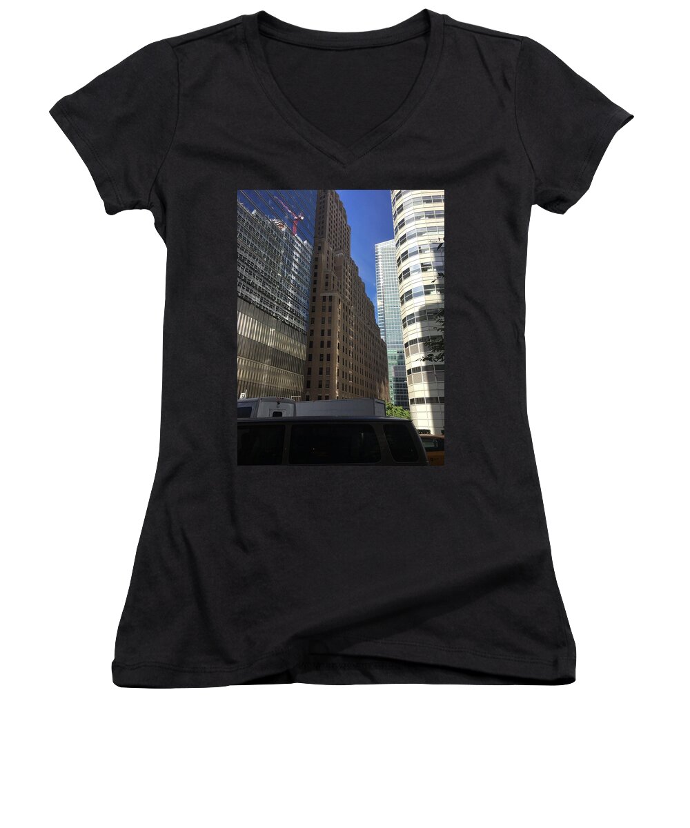 New York Women's V-Neck featuring the photograph Side by Side by Val Oconnor