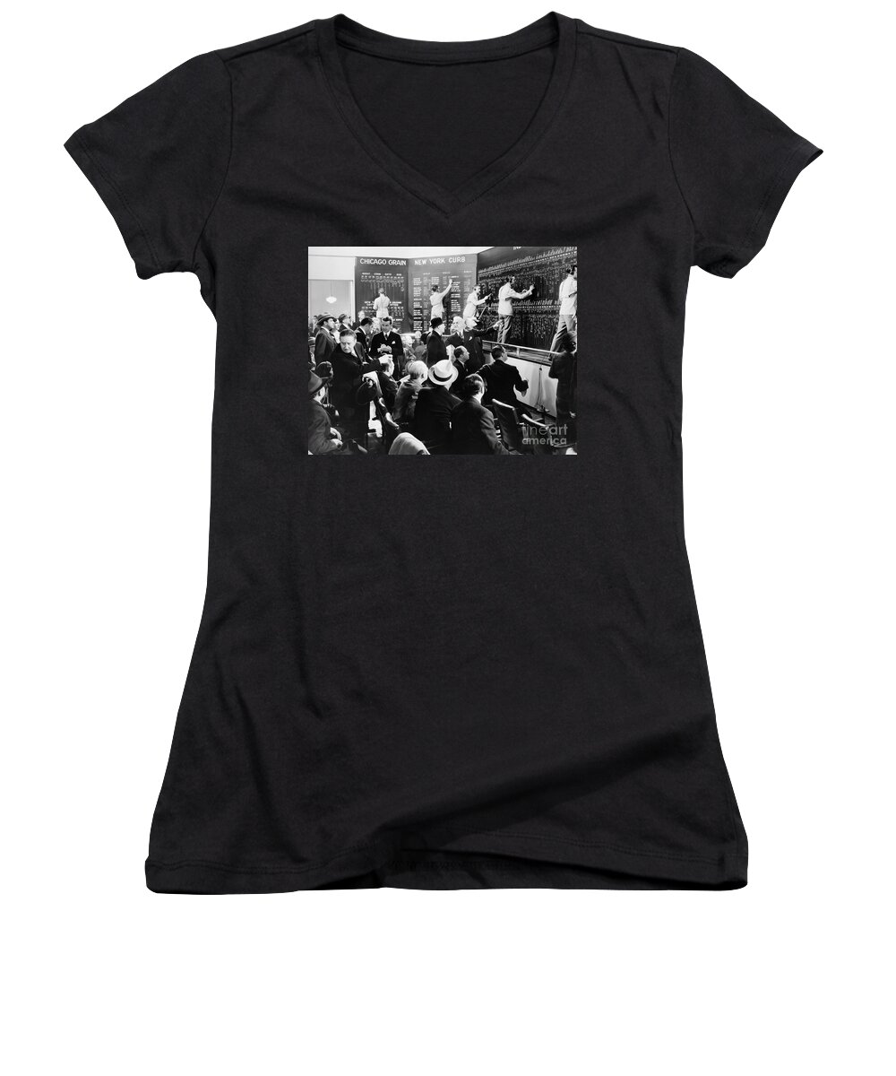 -banks & Banking- Women's V-Neck featuring the photograph Silent Still: Banking by Granger