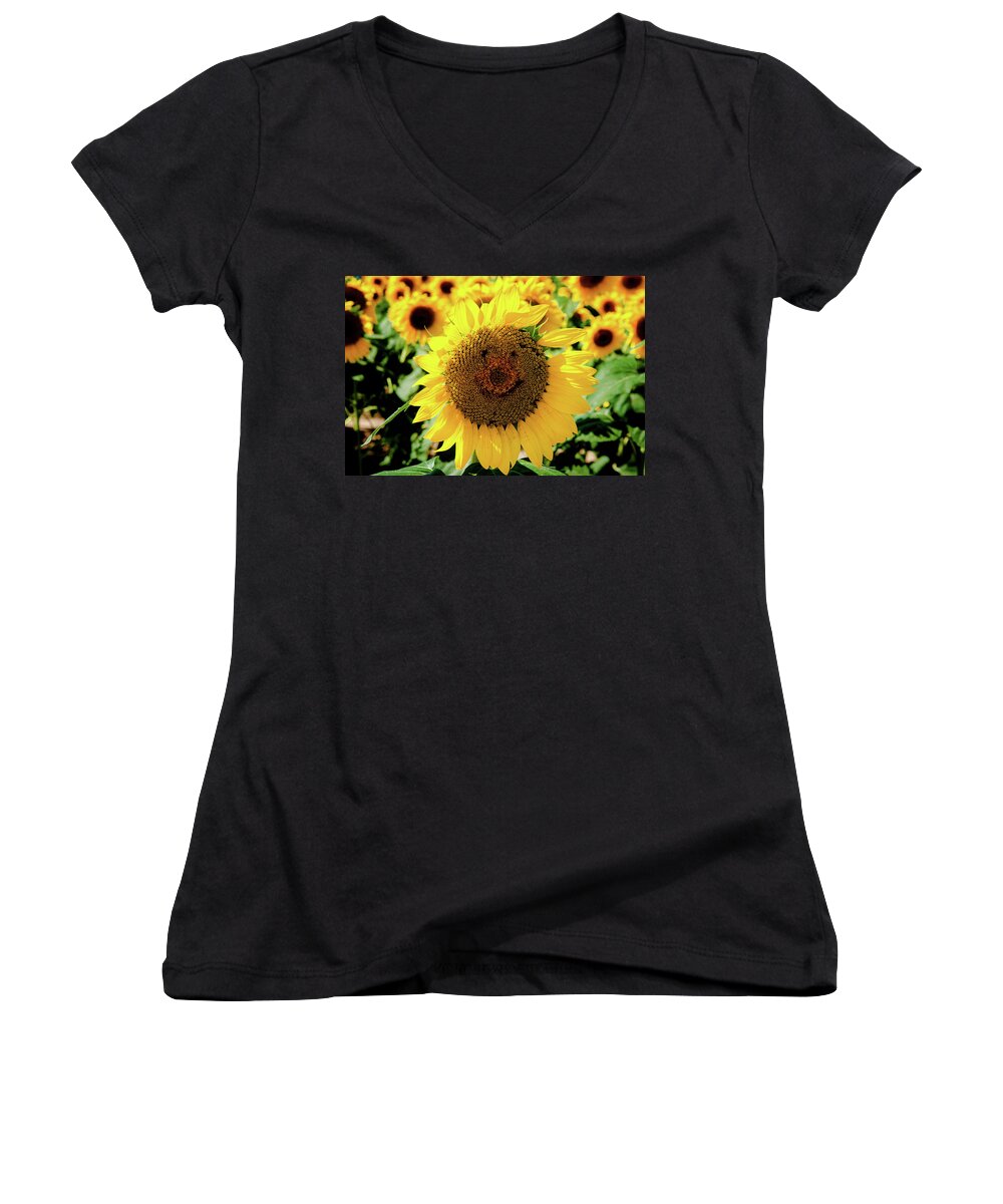 Farm Women's V-Neck featuring the photograph Smile by Greg Fortier