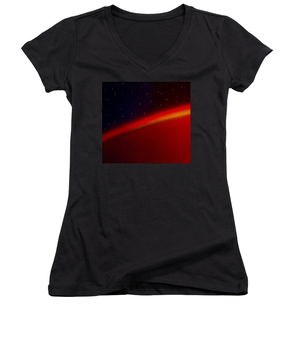 Outer Women's V-Neck featuring the digital art Solitude by Danielle R T Haney