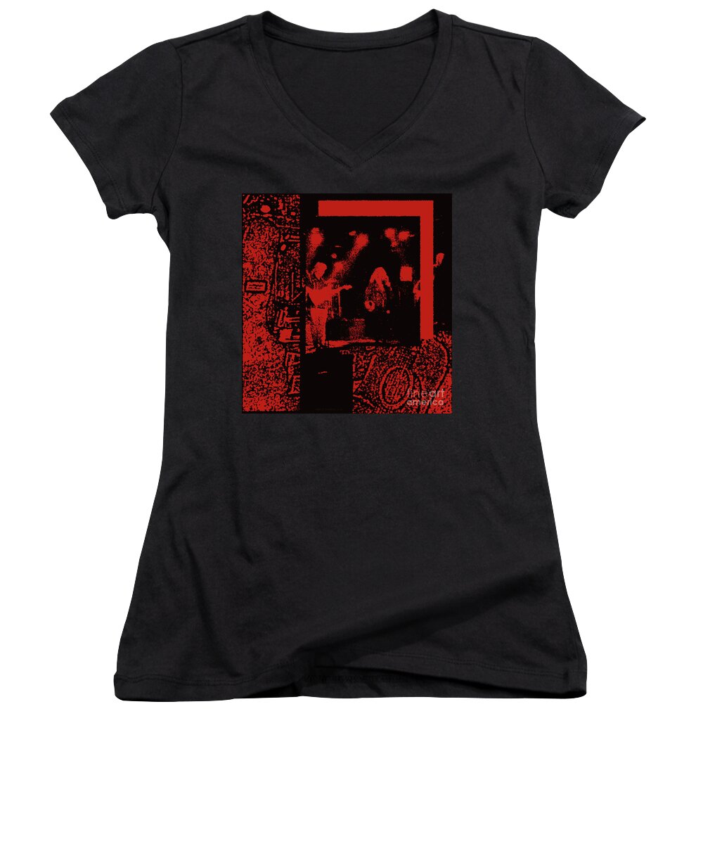 Art Women's V-Neck featuring the digital art Stage by Karen E. Francis by Karen Francis