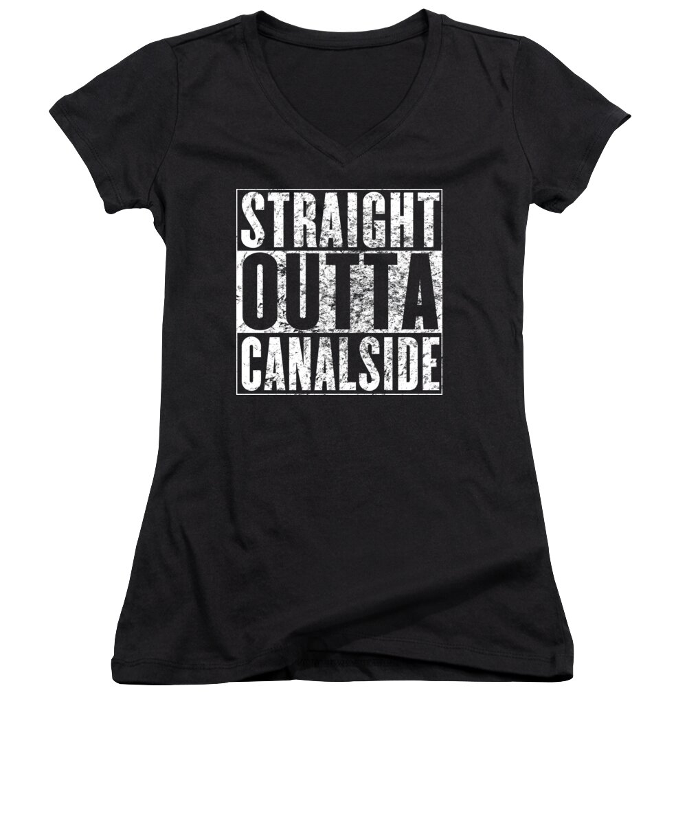 T-shirt Women's V-Neck featuring the photograph Straight Outta Canalside by Chris Bordeleau