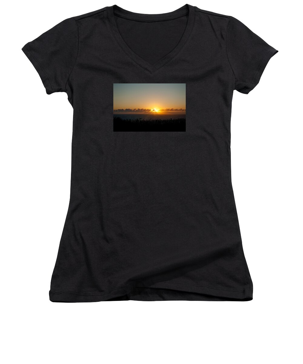 Abstract Women's V-Neck featuring the photograph Sunset,beauty-10 by Joseph Amaral