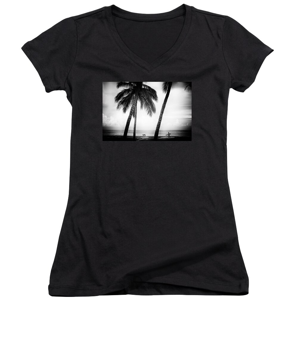 Surfing Women's V-Neck featuring the photograph Surf Mates by Nik West