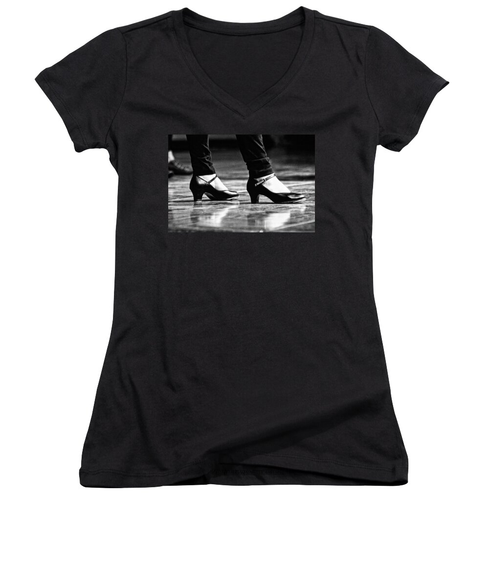Tap Women's V-Neck featuring the photograph Tap Shoes by Lauri Novak