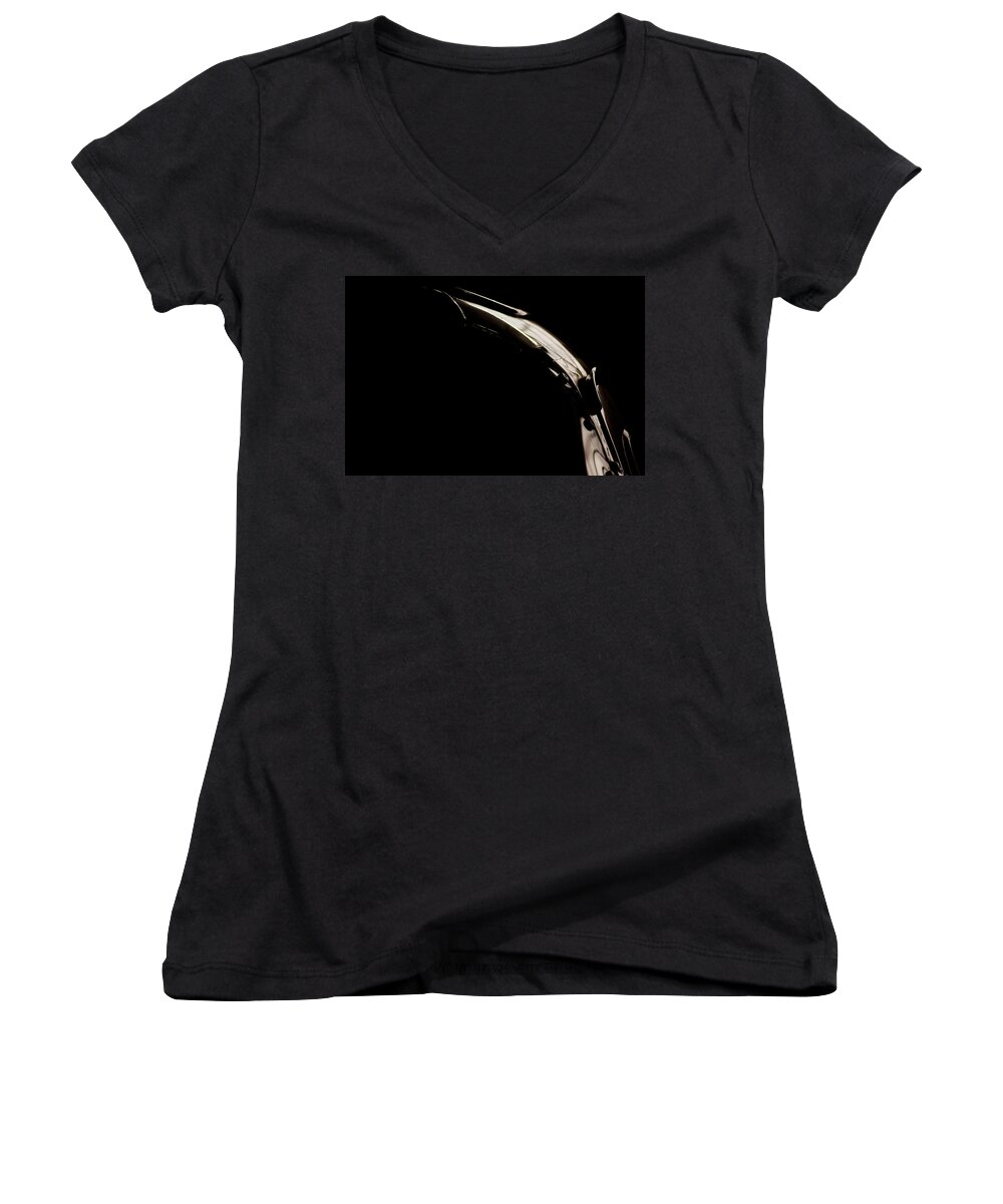 Darkness Women's V-Neck featuring the photograph The Curve by Paul Job