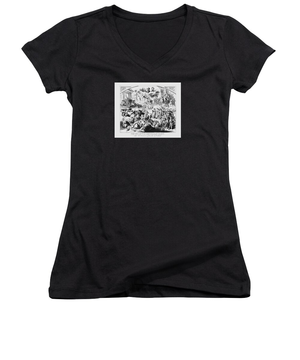 George Washington Women's V-Neck featuring the mixed media The End Of The Republican Party by War Is Hell Store
