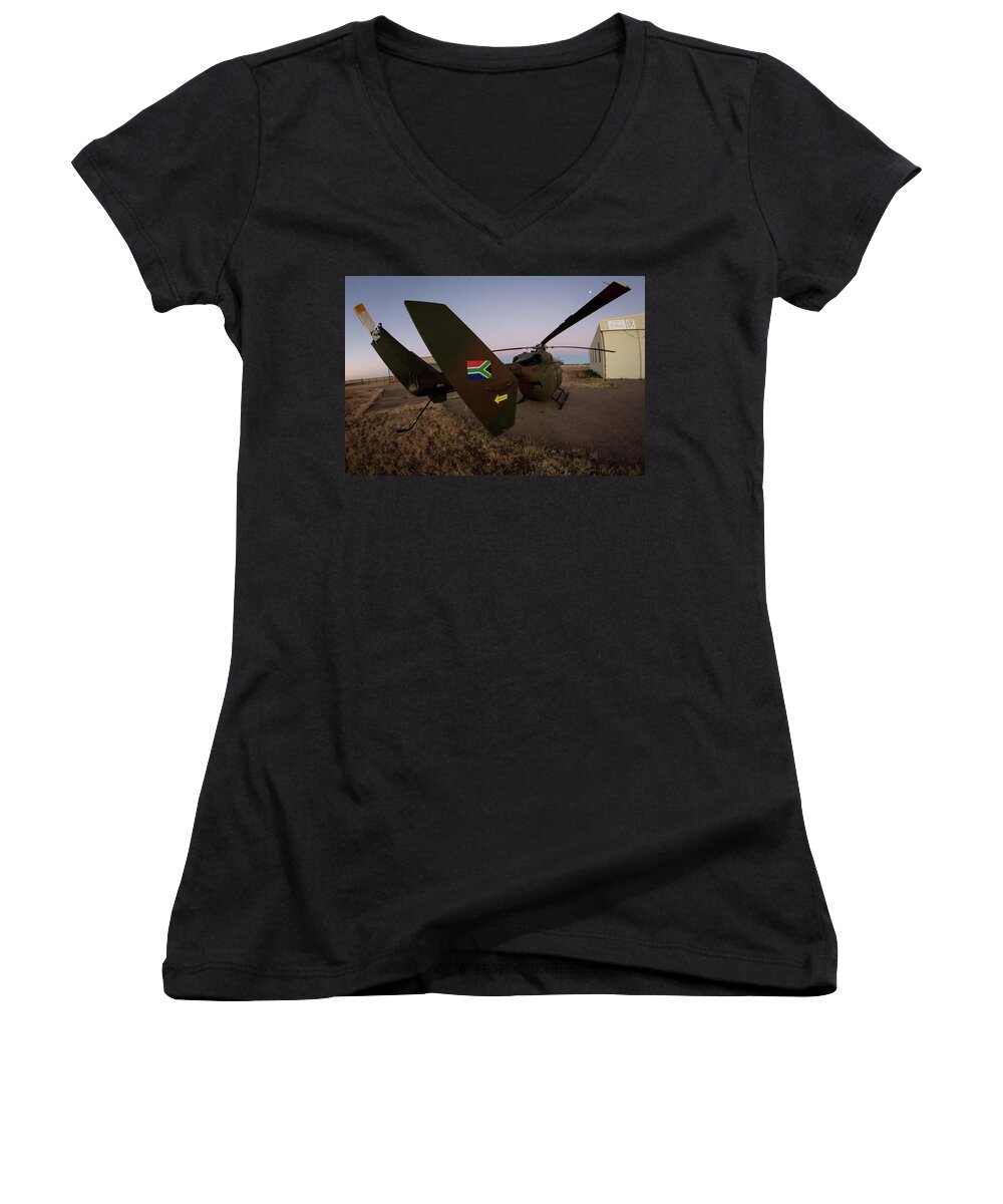 Blade Women's V-Neck featuring the photograph The Flag by Paul Job