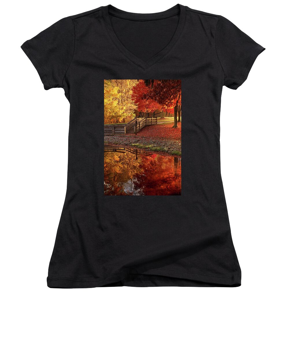 Autumn Women's V-Neck featuring the photograph The Glory of Autumn by Rob Blair