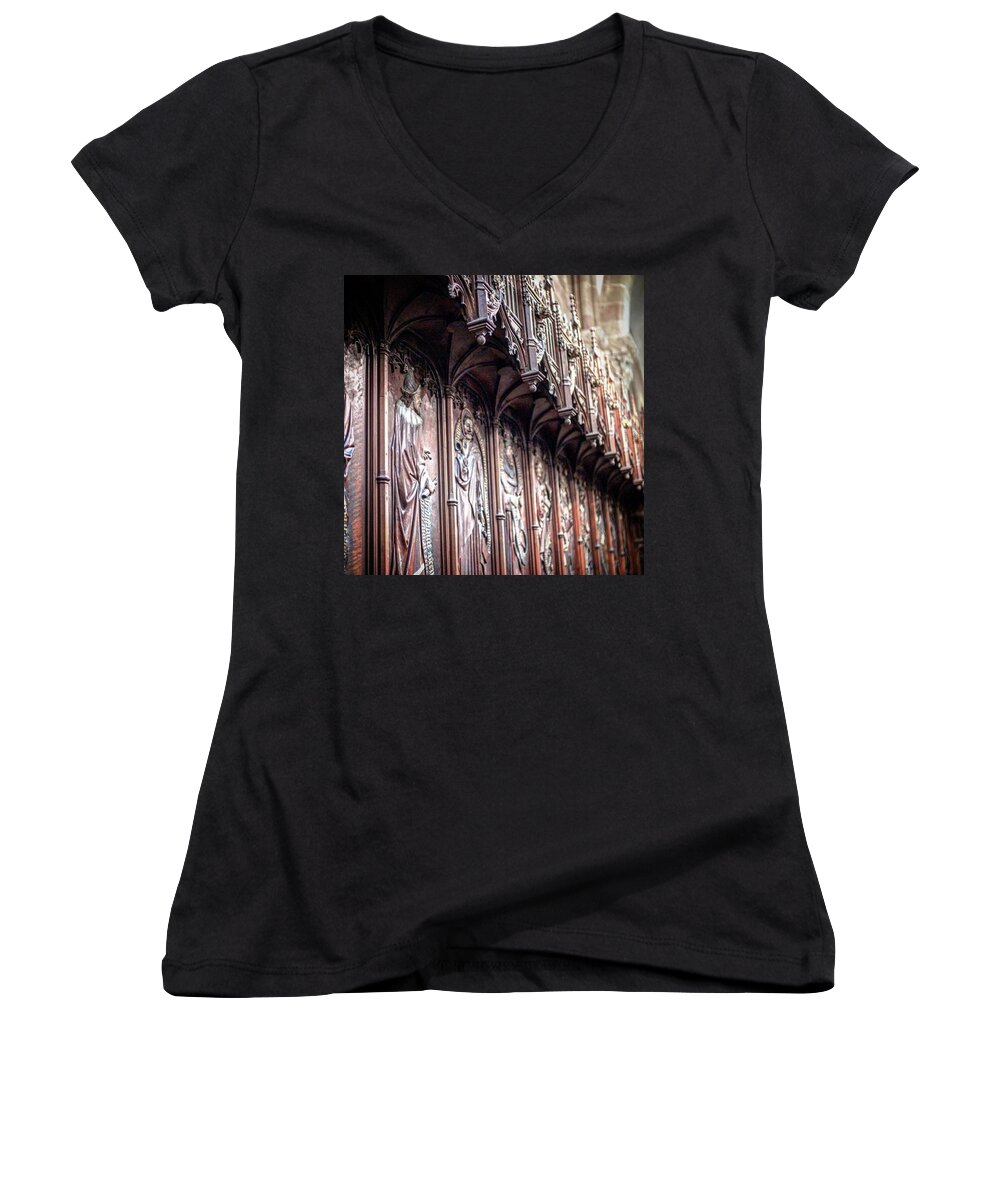 Iconography Women's V-Neck featuring the photograph The Saints Of Old by Aleck Cartwright