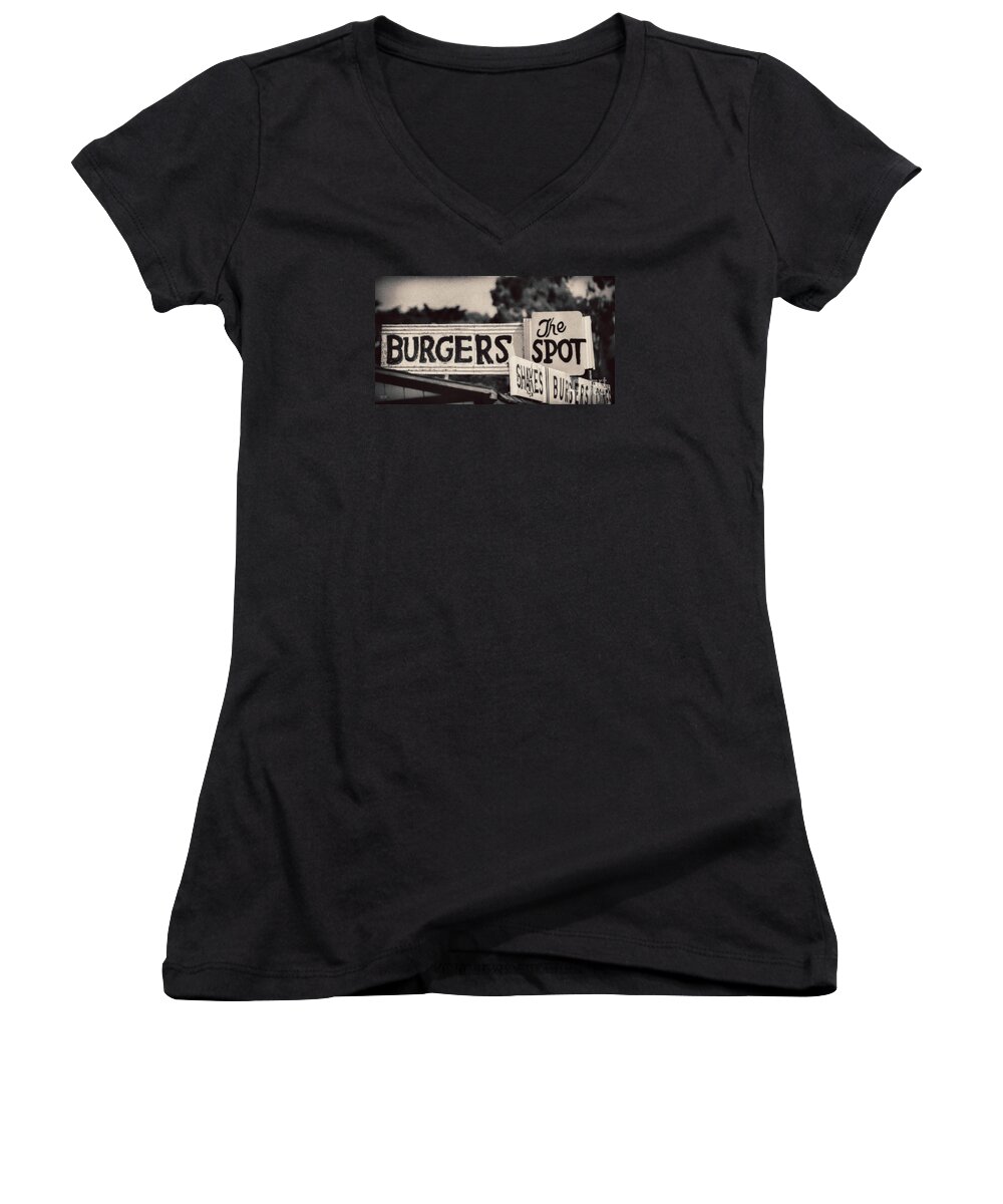 The Spot Women's V-Neck featuring the photograph The Spot by David Millenheft