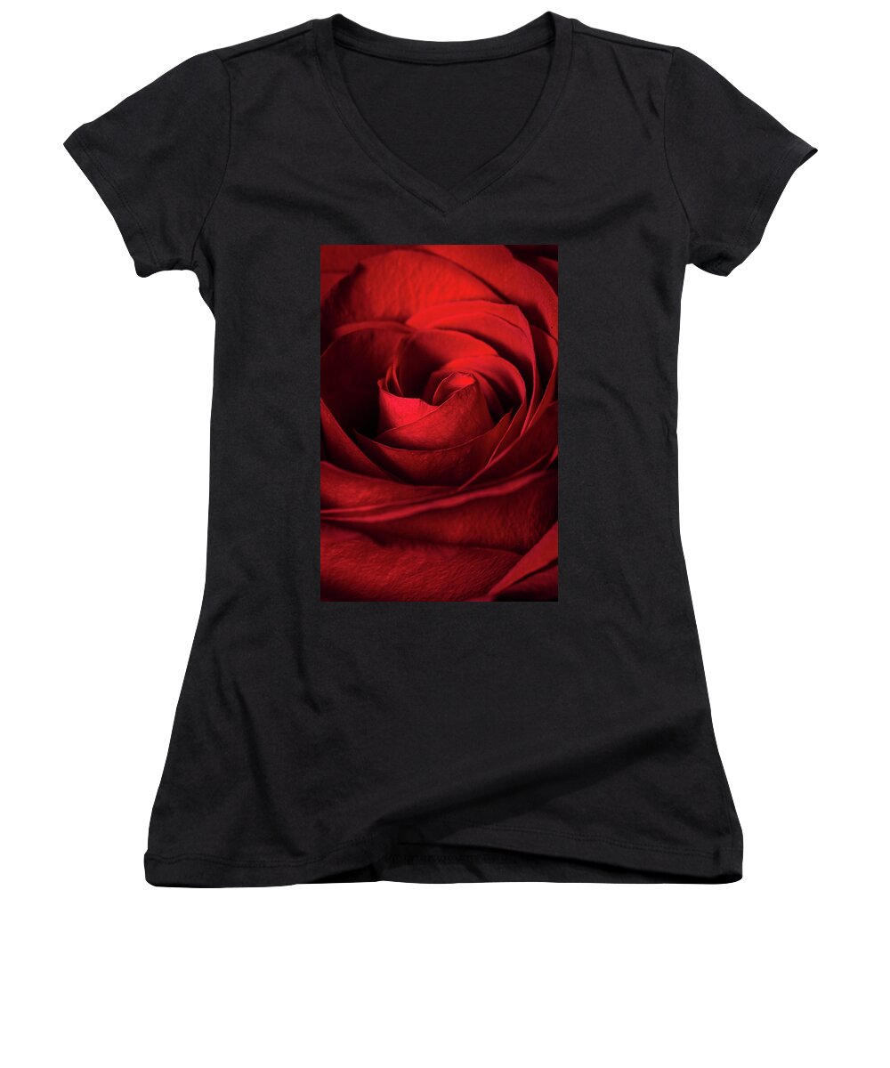 Rose Women's V-Neck featuring the photograph Vertical Rose by Tammy Ray