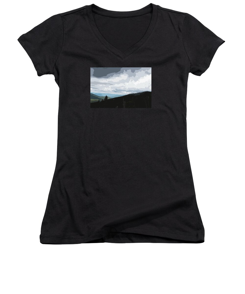 Photograph Women's V-Neck featuring the photograph View from Mount Washington II by Suzanne Gaff