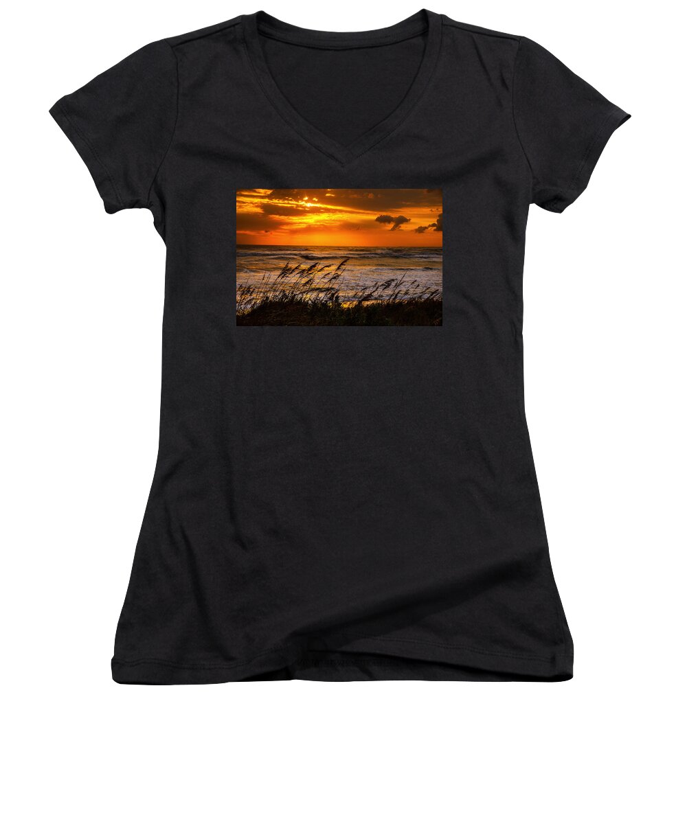 Windswept Prints Women's V-Neck featuring the photograph Windswept by John Harding