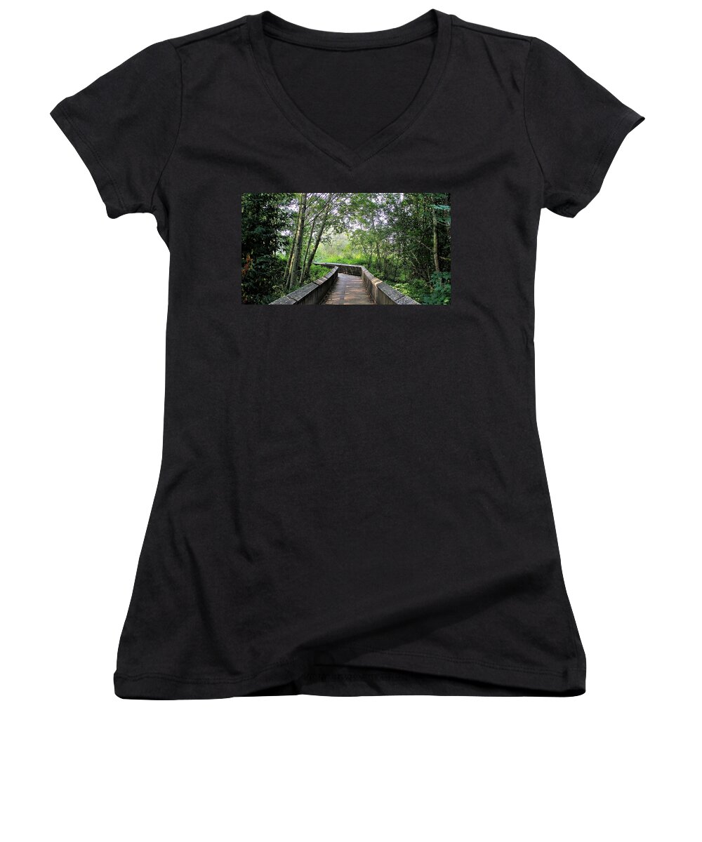 Walk Women's V-Neck featuring the photograph The Path by Martin Cline