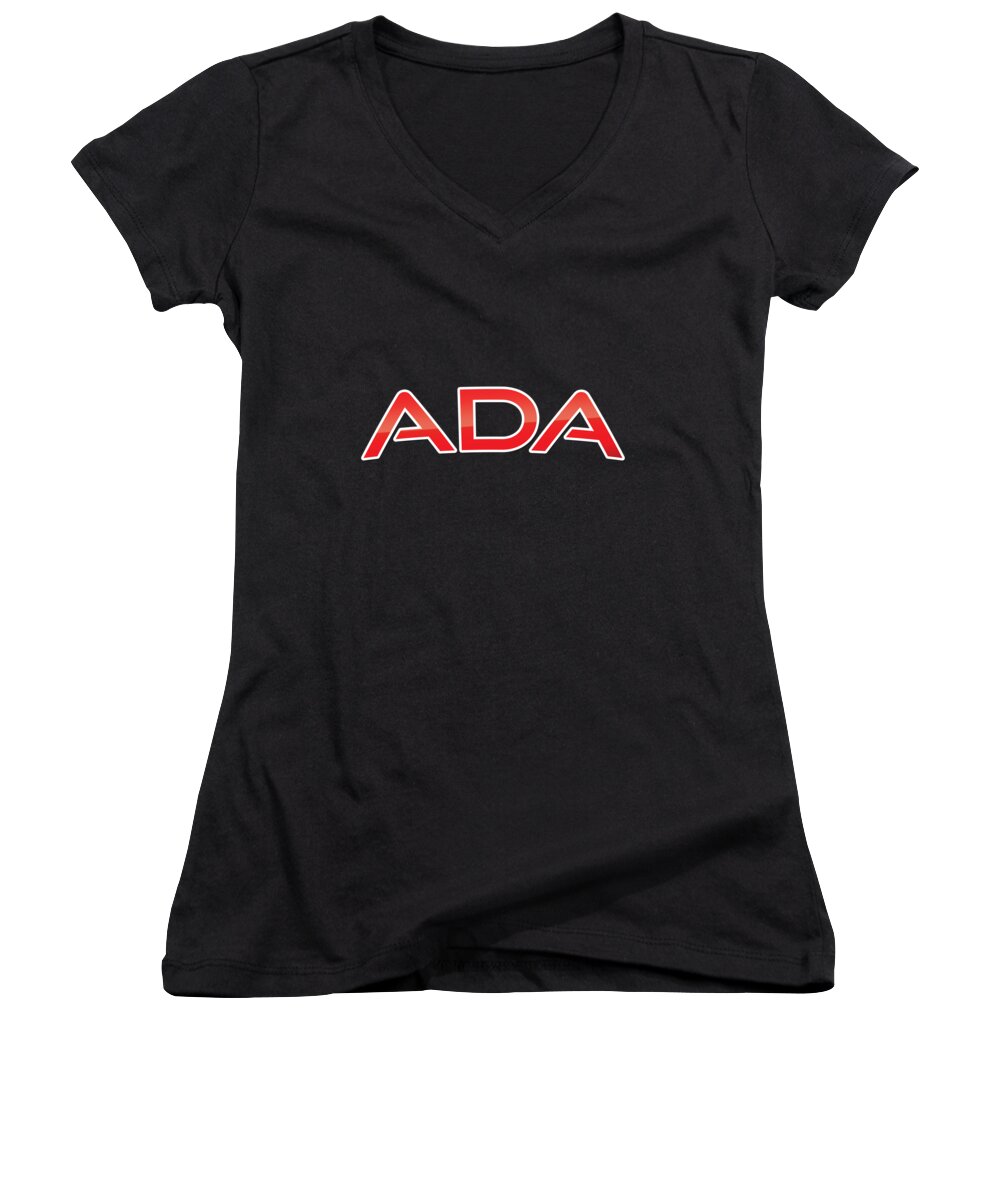 Ada Women's V-Neck featuring the digital art Ada by TintoDesigns