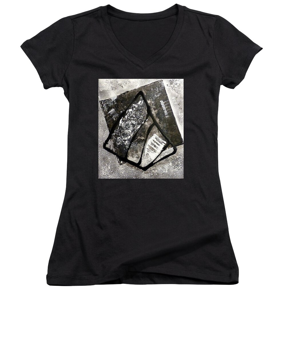 Black Women's V-Neck featuring the painting Amarok by 'REA' Gallery