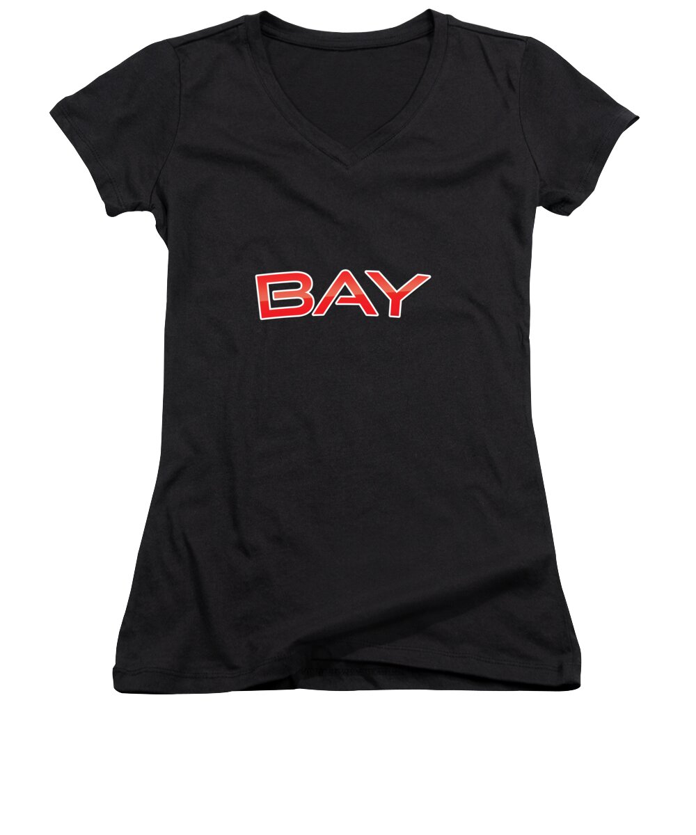 Bay Women's V-Neck featuring the digital art Bay by TintoDesigns