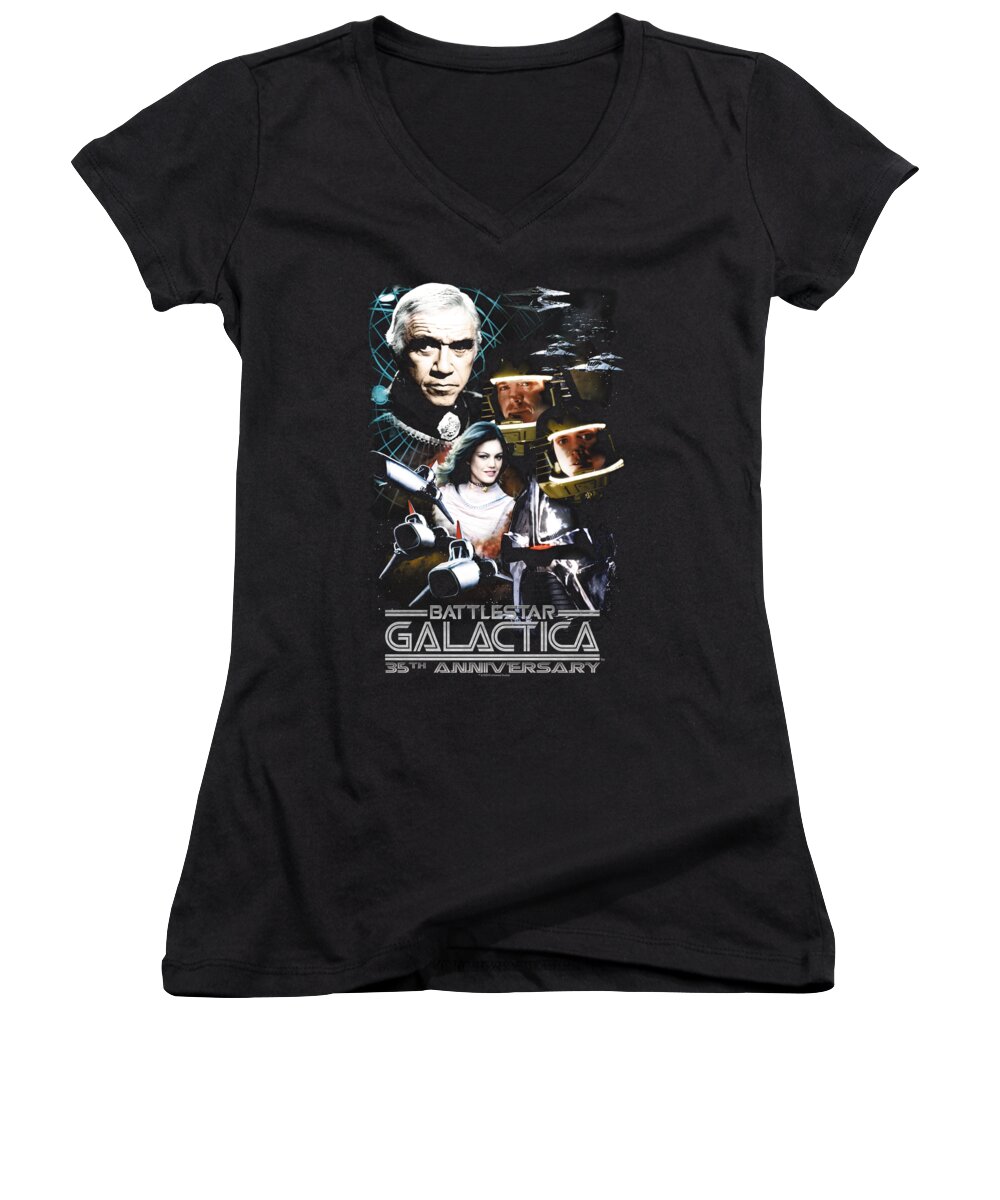  Women's V-Neck featuring the digital art Bsg - 35th Anniversary Collage by Brand A