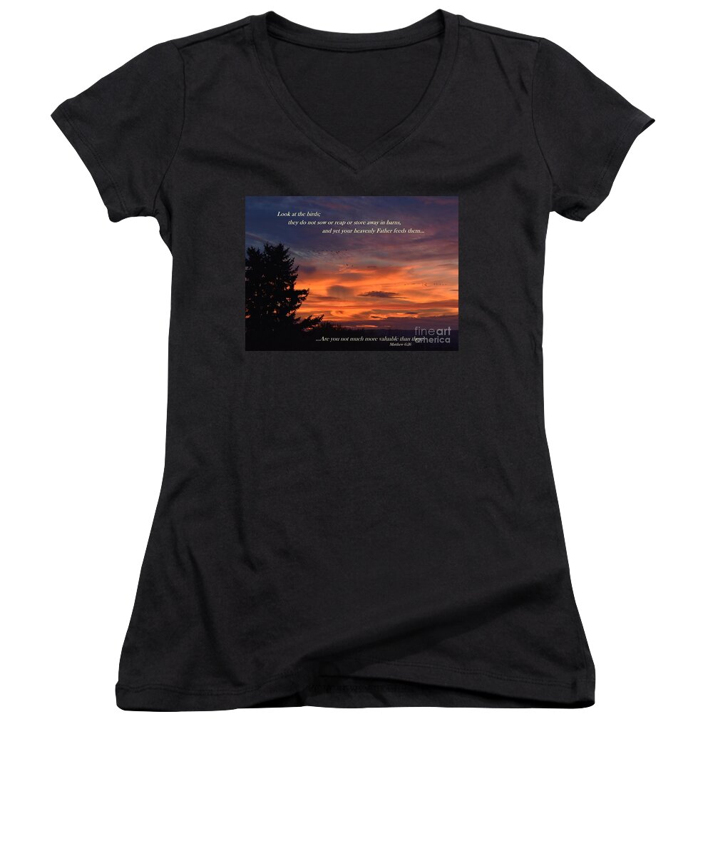 Catholic Women's V-Neck featuring the photograph Do Not Worry by Christina Verdgeline