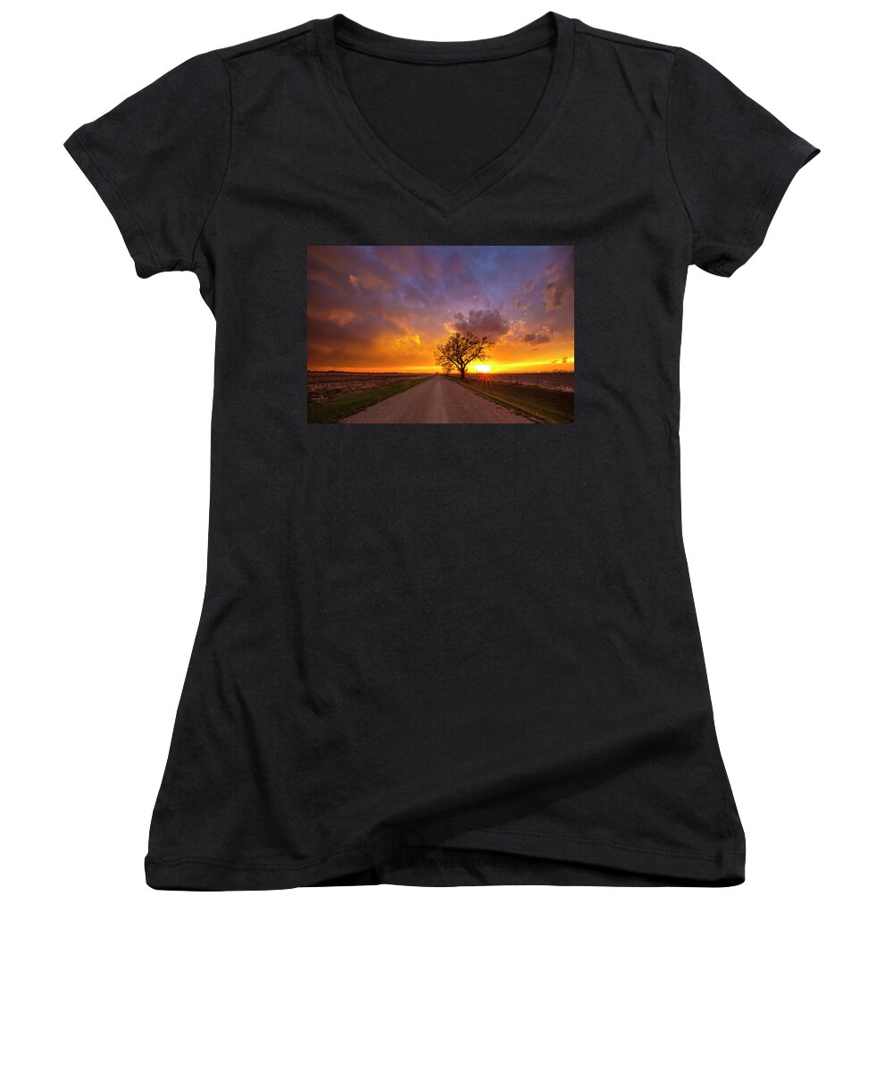 Storm Women's V-Neck featuring the photograph Goodbye Says It All by Aaron J Groen