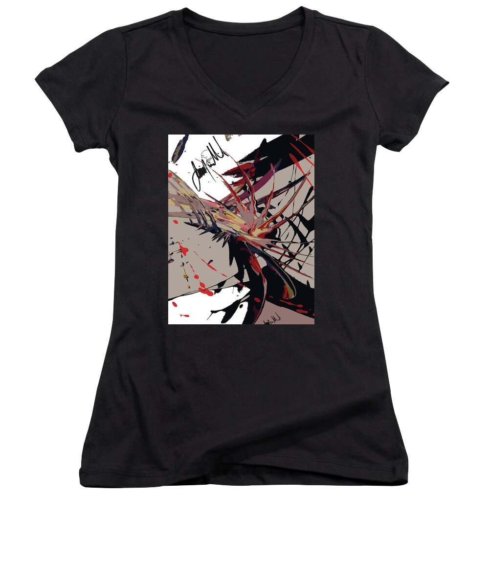  Women's V-Neck featuring the digital art Just Do It by Jimmy Williams