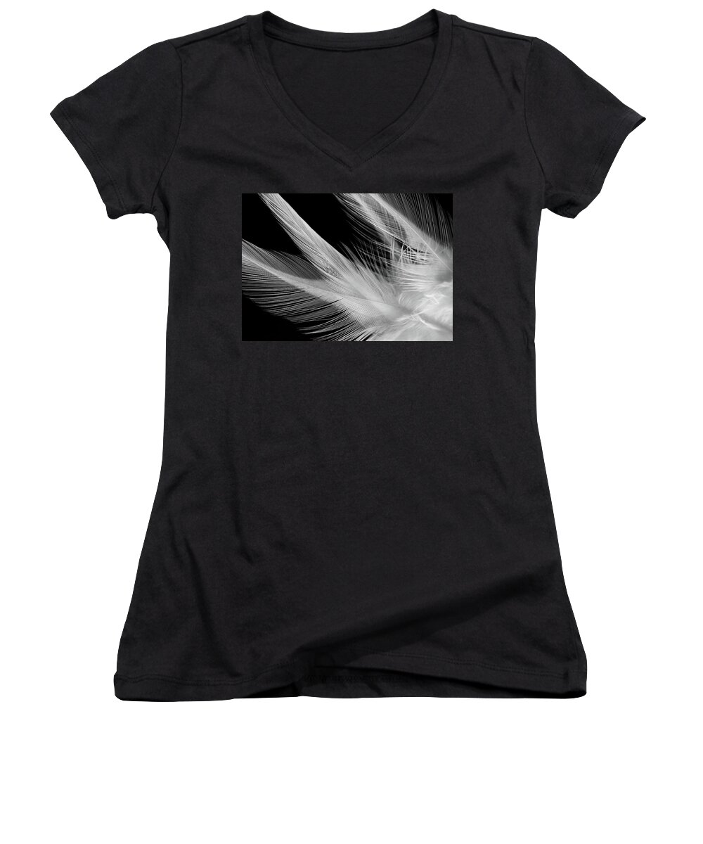Feathers Women's V-Neck featuring the photograph Lightness by Silvia Marcoschamer