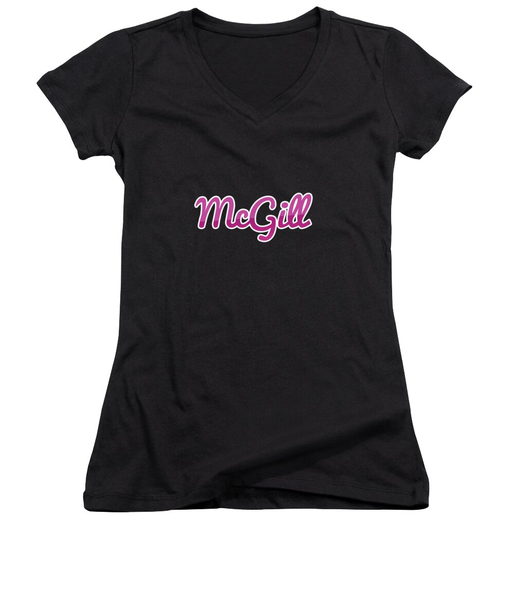 Mcgill Women's V-Neck featuring the digital art McGill #McGill by TintoDesigns