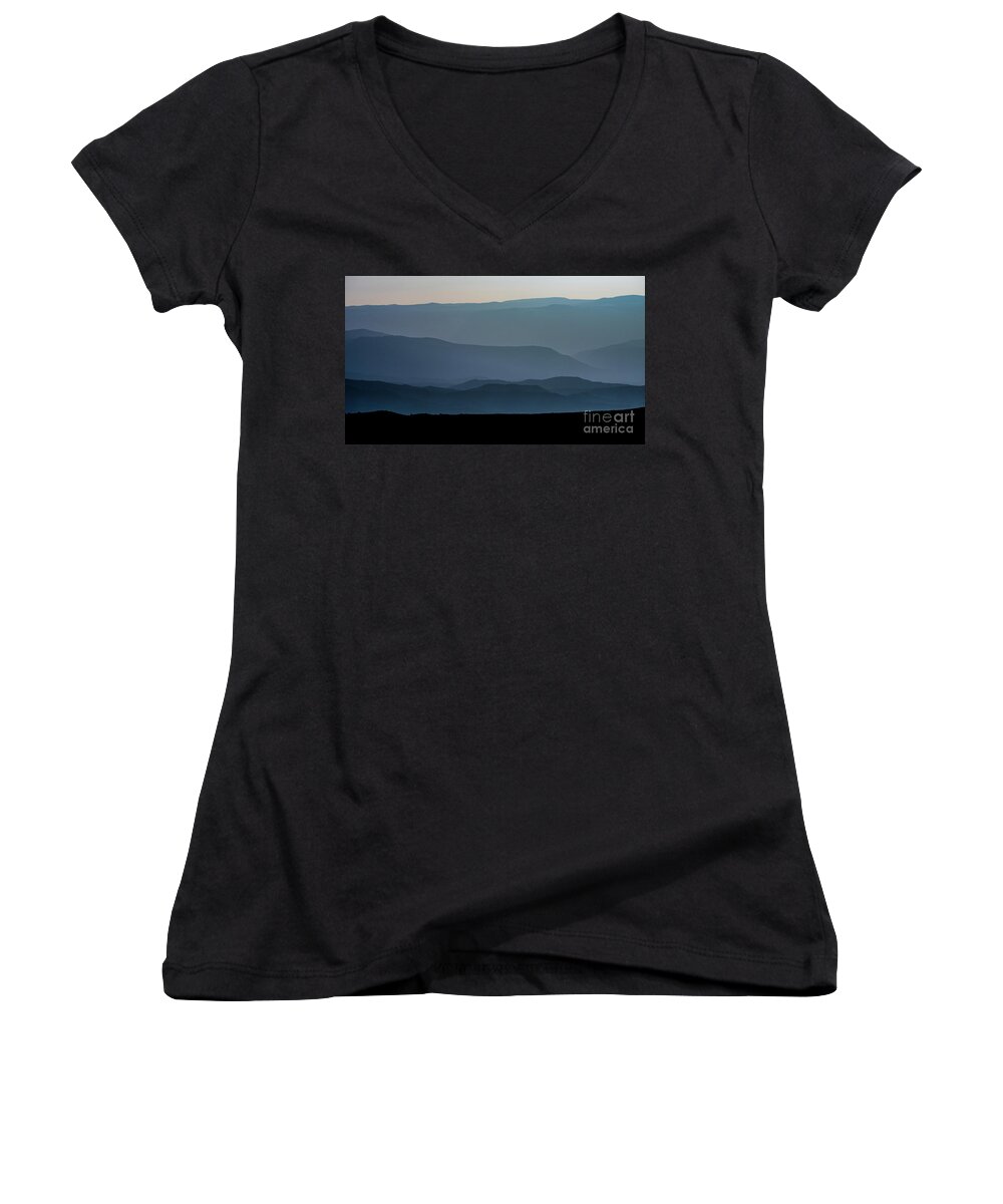 Mountain Women's V-Neck featuring the photograph Mountain Waves by Melissa Lipton