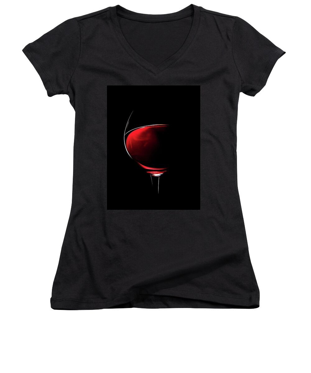Red Women's V-Neck featuring the photograph Red Wine by Johan Swanepoel