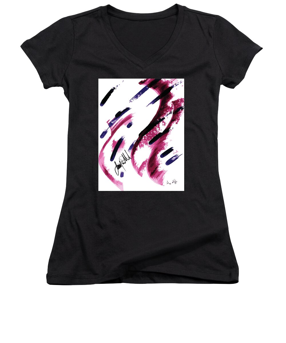  Women's V-Neck featuring the digital art Worm by Jimmy Williams