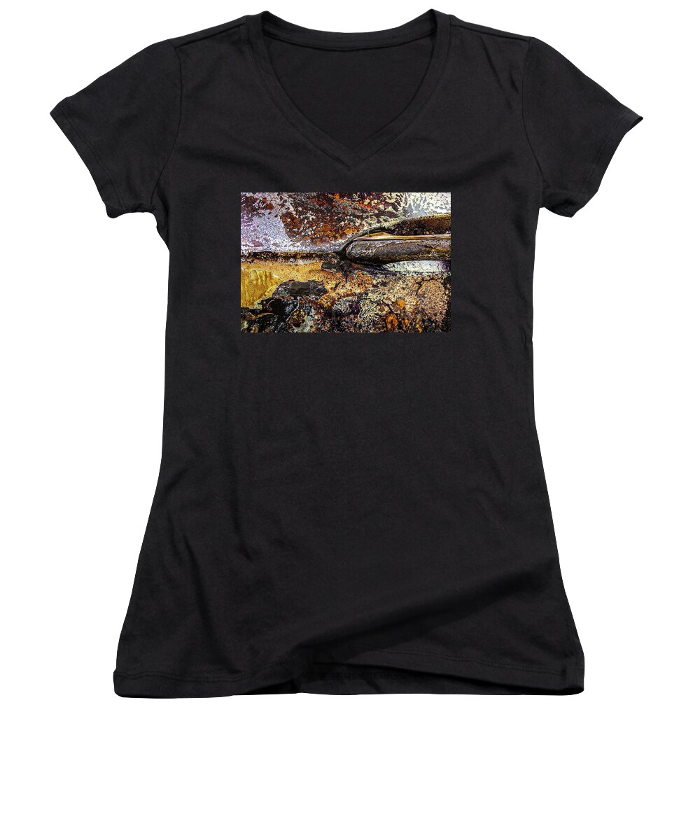 Abstract Women's V-Neck featuring the photograph Ancient Artifact by Liquid Eye