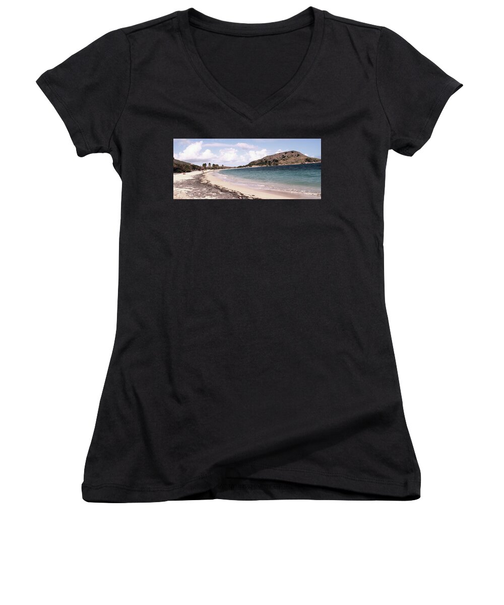 Digital Photo Women's V-Neck featuring the photograph CockelShell Beach in January by Ian MacDonald