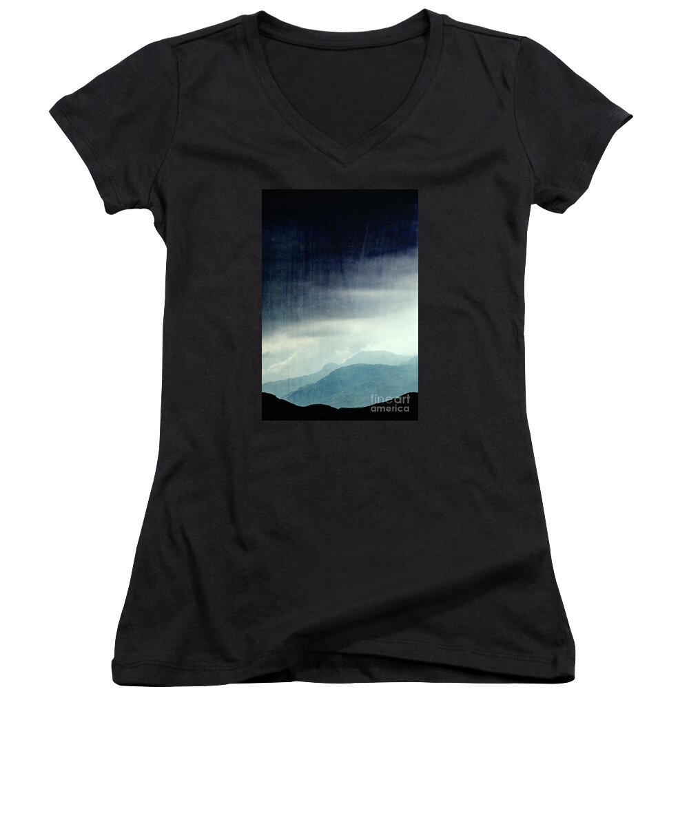 Landscape Women's V-Neck featuring the photograph Deep in the Mountains III by David Lichtneker