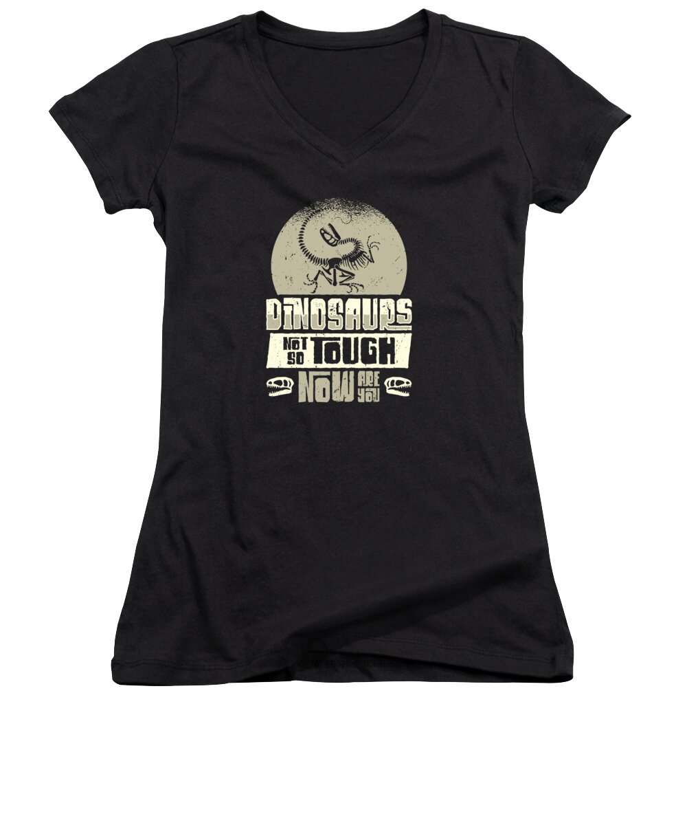 Dinosaur Women's V-Neck featuring the digital art Dinosaur Fossil Paleontologist Fossil Hunting by Toms Tee Store