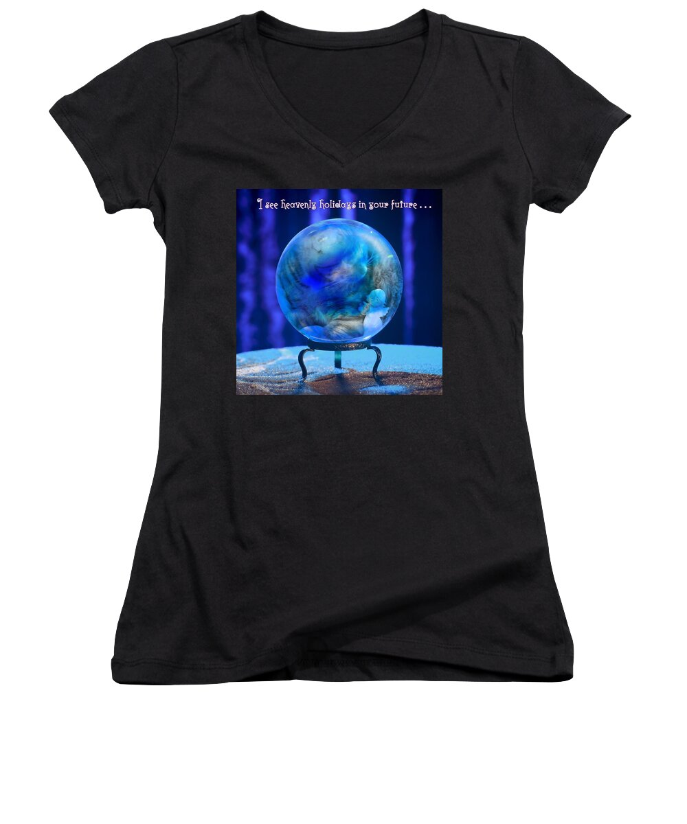 Adage Women's V-Neck featuring the photograph Heavenly Fortune by Judy Kennedy