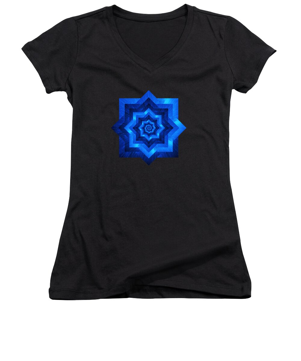 Endless Women's V-Neck featuring the digital art Infinity Tunnel Star Milky Way Zoom Sans Border by Pelo Blanco Photo