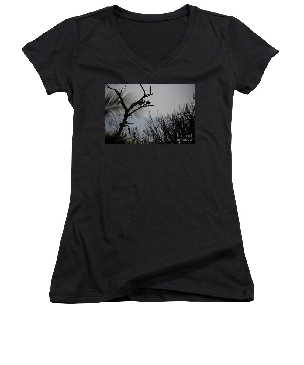 Tree Women's V-Neck featuring the photograph Silhouettes by Eva Lechner