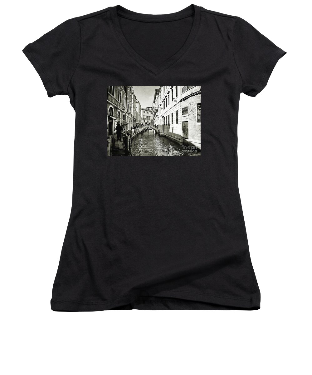 Venice Women's V-Neck featuring the photograph Venice Series 4 by Ramona Matei