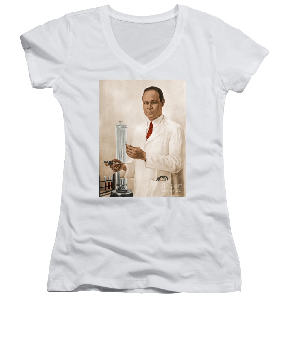 Science Women's V-Neck featuring the photograph Charles R. Drew #1 by Science Source