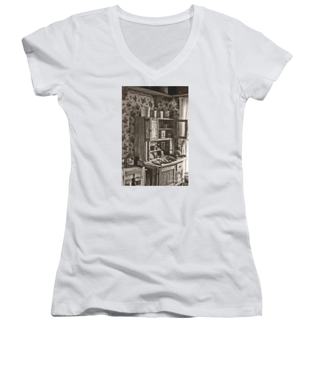 1800s Kitchen Women's V-Neck featuring the photograph 1800s Kitchen by Imagery by Charly