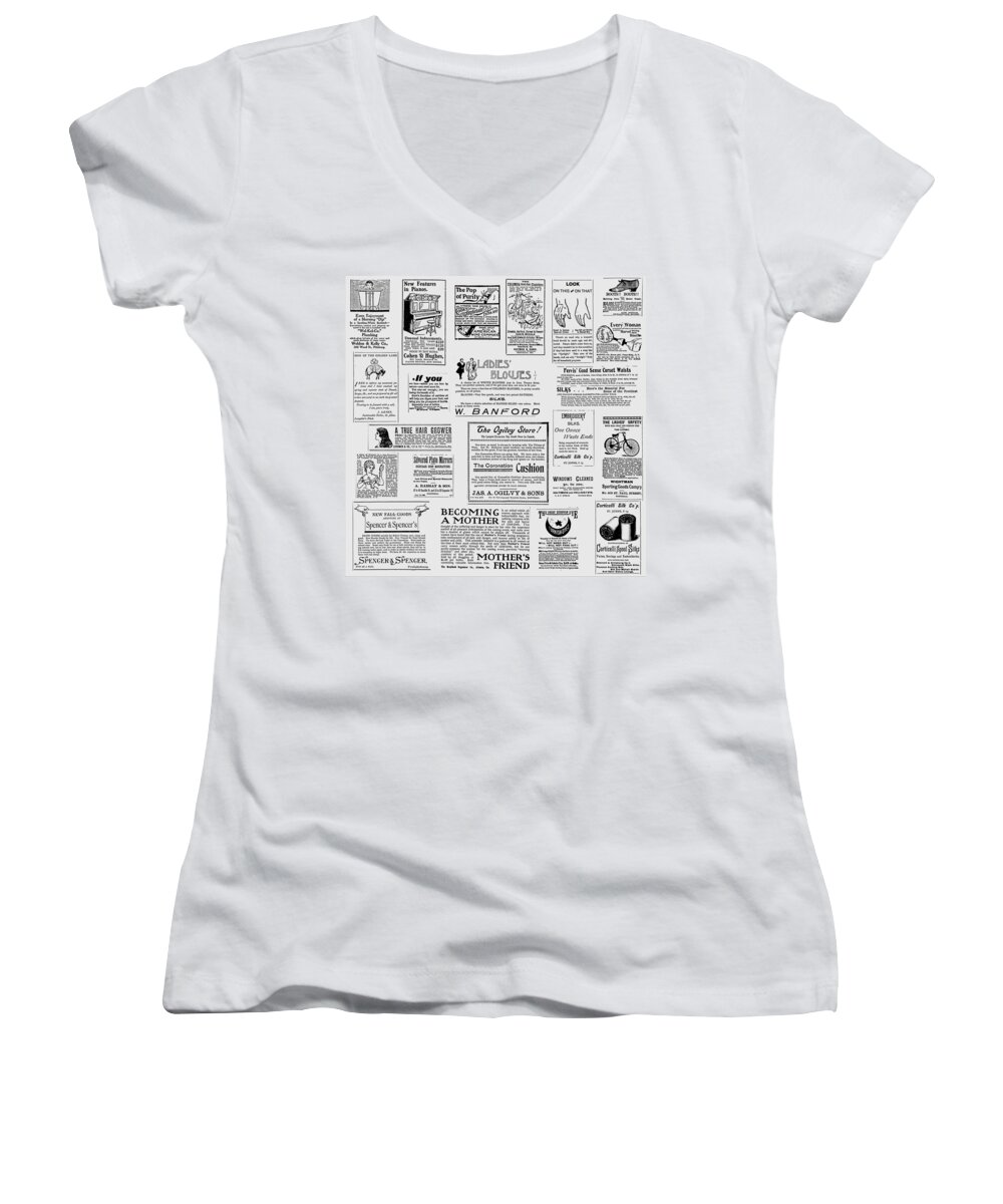 Richard Reeve Women's V-Neck featuring the photograph Advert - For the Ladies by Richard Reeve