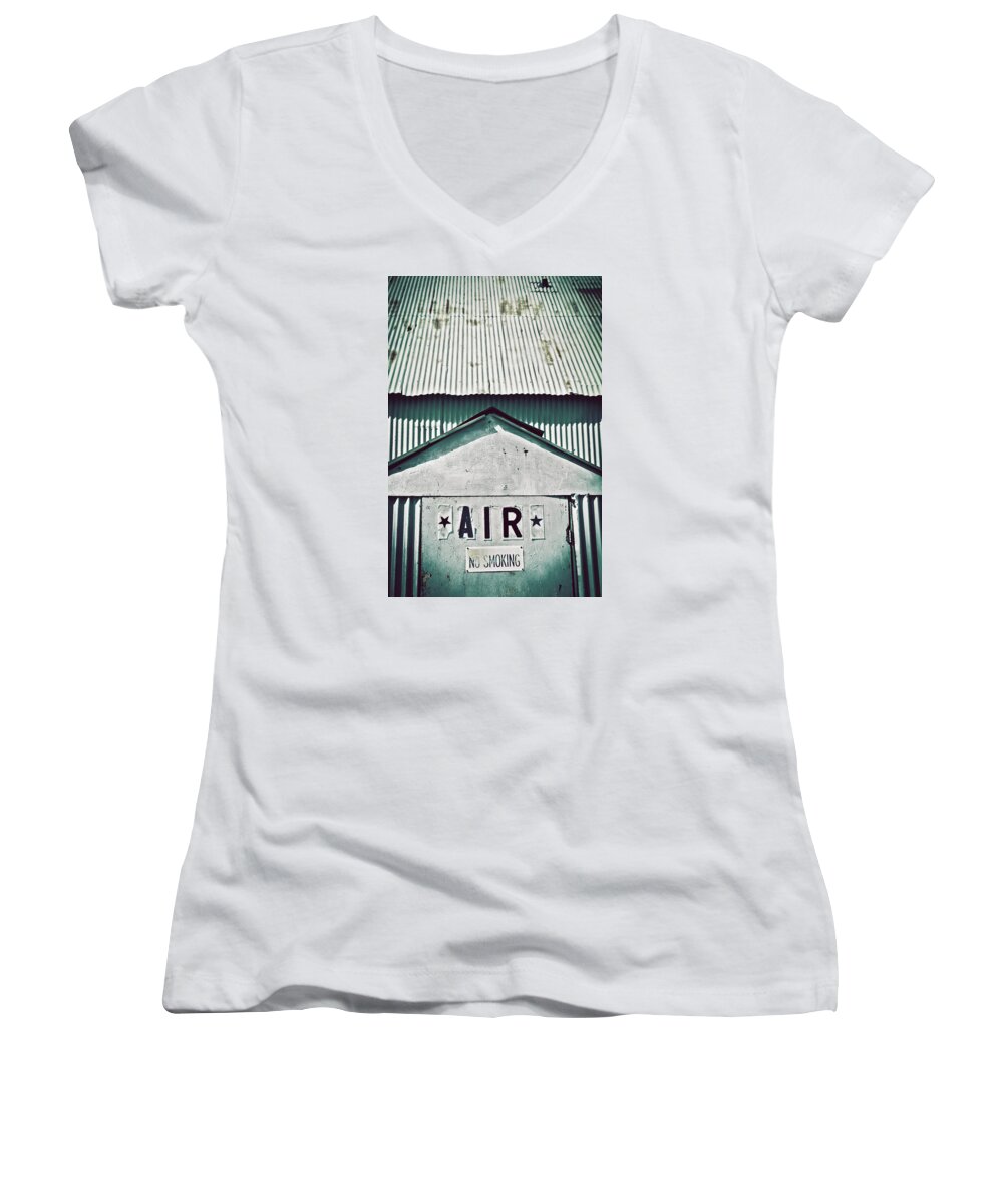 Green Women's V-Neck featuring the photograph Air by Trish Mistric