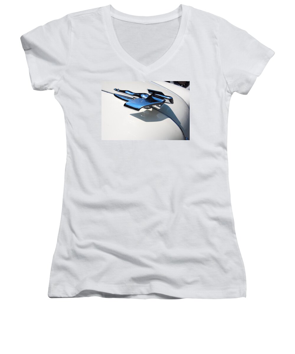 Automobiles Women's V-Neck featuring the photograph Airflyte by John Schneider