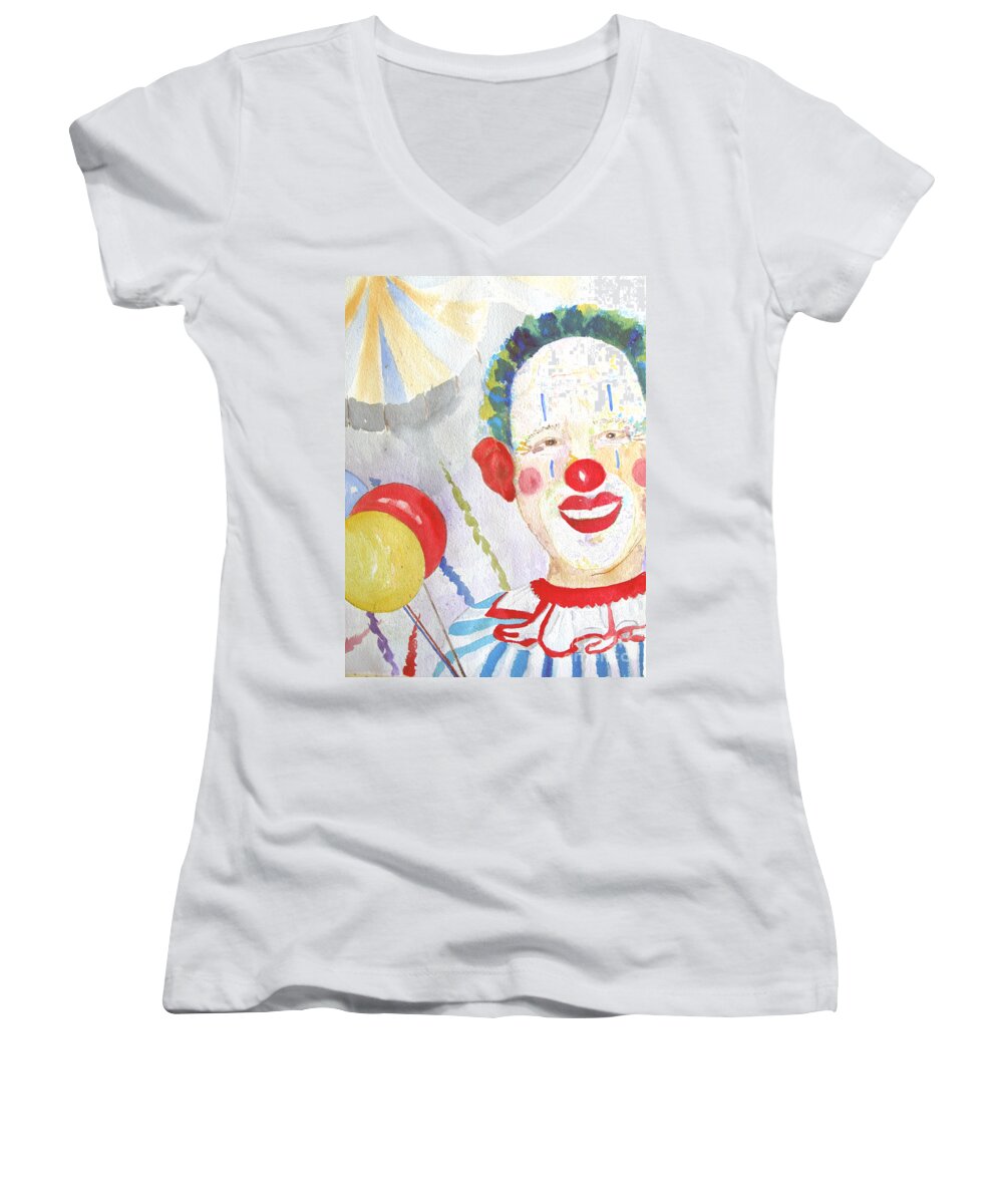 Circus Women's V-Neck featuring the painting At the Circus by Sandy McIntire