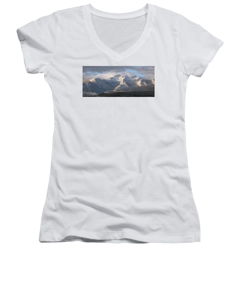 Como Peaks Women's V-Neck featuring the photograph Como Peaks Montana by Joseph J Stevens