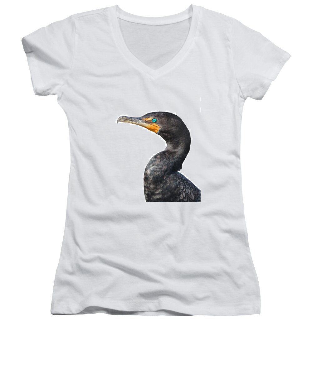 Fly Women's V-Neck featuring the photograph Cormorant by Rudy Umans