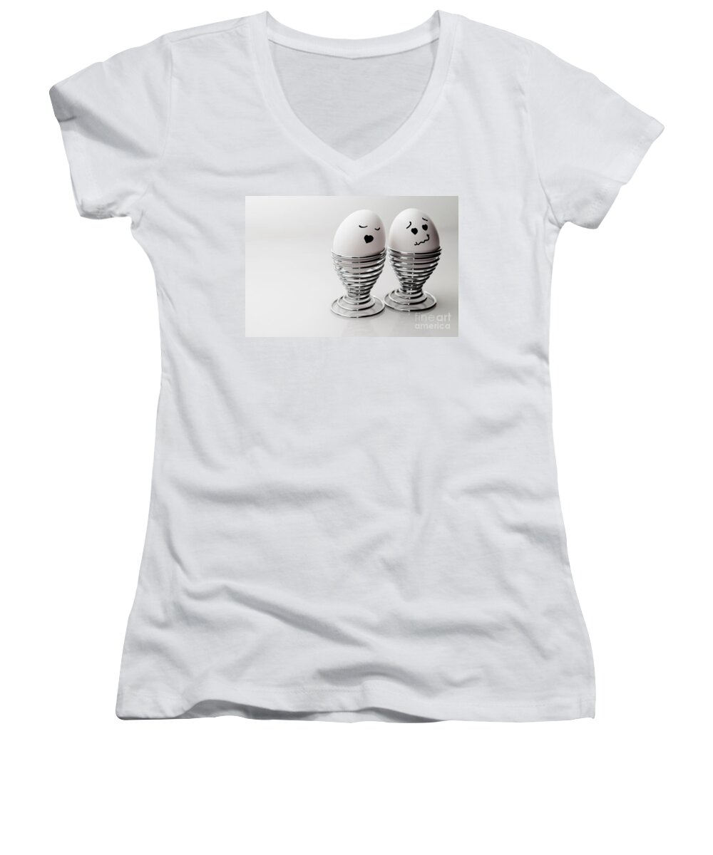 Eggs Women's V-Neck featuring the photograph Crush by Sabine Jacobs