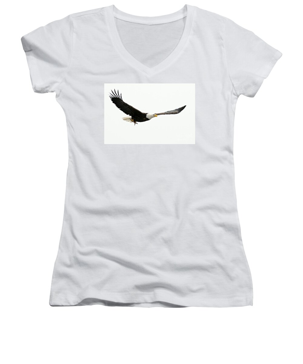 Photography Women's V-Neck featuring the photograph Eagle with Fish by Larry Ricker