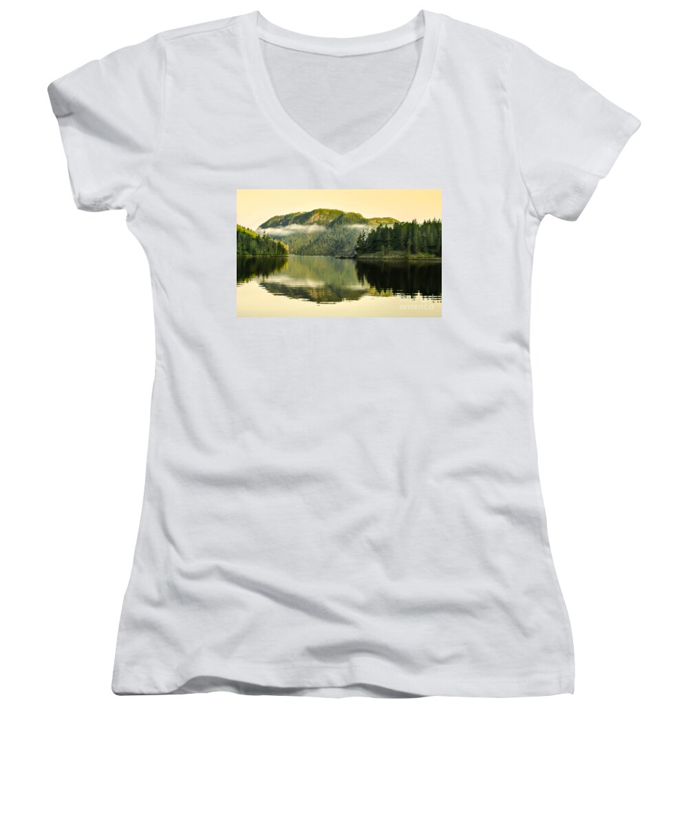 Reflections Women's V-Neck featuring the photograph Early Morning Reflections by Robert Bales